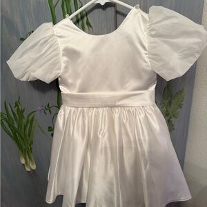 Elegant White Puff Sleeve Dress